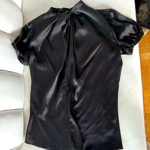 Elegant Black Satin Blouse